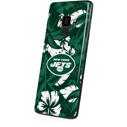 NFL New York Jets Tropical Print Galaxy S9 Skin